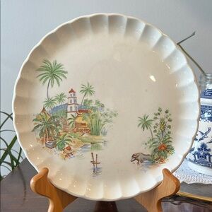 Vintage W.S George Bolero Hand Painted Hacienda Bull Tropical Plate